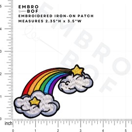 EMBROBOF Dreams Rainbow Patch – 2.35 inches, Cool Colorful Rainbow Iron On Patch – Embroidered Pride Patches Appliques for Children