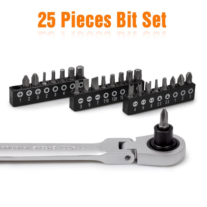 LEONTOOL 6PCS Socket Ratchet Wrench Set 8.5 Inch Quick Release