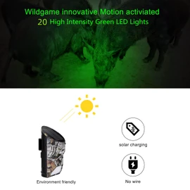 Vizzlema Outdoor Solar Feeder Light for Hunting with Motion Sensor and Green Light for Game Animal Hunting