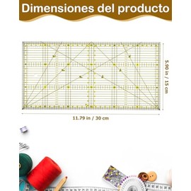 Reglas De Corte Y Confección, Regla Acrílica Para Acolchar Y Coser, Fácil De Trabajar En Diferentes Materiales y Una Herramienta Imprescindible Para L