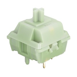 BOYI Jadeite Green Full POM 40gf HiFi Linear Mechanical Switches,5-Pin Pre Lubed PCB Mount Cream Silent Switch with LY Stem HiFi Sound Compatible with MX Keycaps for Custom DIY kit Keyboards,35pcs