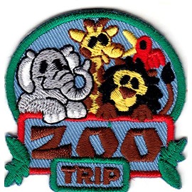 "ZOO TRIP" - IRON ON EMBROIDERED PATCH - ANIMALS - ZOO - JUNGLE - VISIT