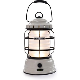 Barebones Forest Lantern - Vintage and Rechargeable Battery Operated Lights - Adjustable Brightness Camping Lantern (Vintage White)