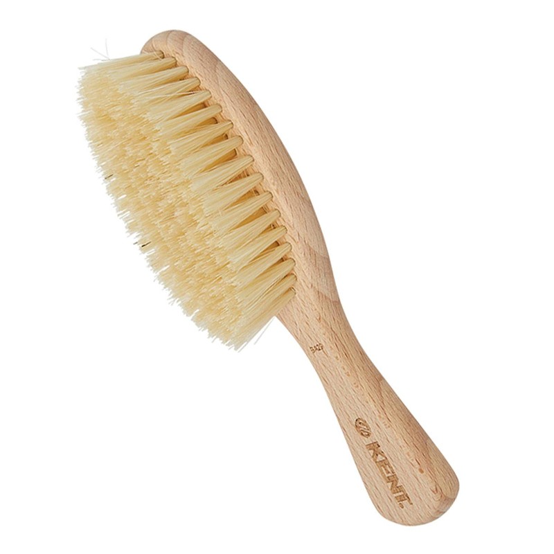 Kent Baby Soft Bristle Beechwood Brush with Canvas Travel Pouch