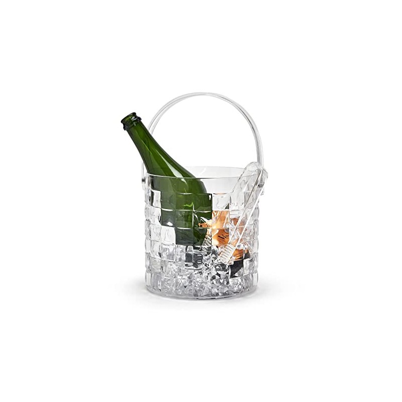 Two's Company Cubed Double Wall Ice Bucket w/Tongs
