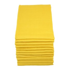 MuslinZ 12PK 100% Pure Cotton Baby Muslin Squares Burp Cloth 70x70cms – Yellow