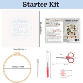 dienjason 1 Set of Embroidery Kit, Flower Embroidery Kits, Punch Needle Kit, Suitable for Home Embroidery, Mindfulness Activities and Creative Gift Preparation