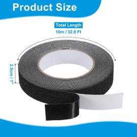 uxcell Rubber Grip Tape, 1" x 32.8 Ft PEVA Non-Slip Tape Graveld Textured Adhesive Grip Tape for Outdoor/Indoor Steps, Stairs, Traction Tread Stair, Bathroom (Black)