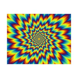 Pulsating Fiery Flower Optical Illusion Poster: Vibrant Swirl Color Spectacle - Color: 20″ x 16″