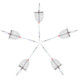 Mikinona 5Pcs Stainless Steel Fishing Bait Cage Durable Fishing Trap Basket Lightweight Design for Easy Carrying for Catching Crab Lobster Minnows and More