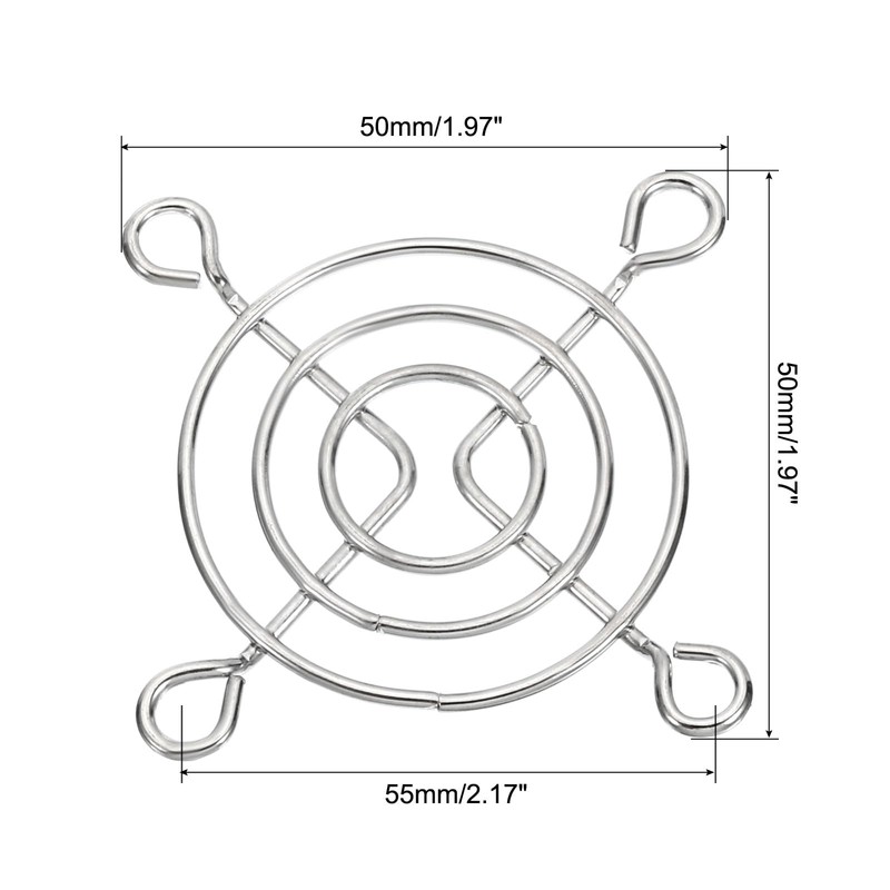 PATIKIL 50mm Fan Grill with Screws, 10 Pack Chrome Plated