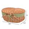 Wicker Picnic Basket with Lid and Handle Sturdy Woven Body