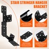 4 Pcs Adjustable Stair Stringer Hanger Brackets,18 Gauge Stair Stringer