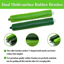 18 Pack Replacement Parts Accessories for iRobot Roomba i3 i3+ i4 i6 i6+ i7 i7+ i8 i8+/Plus E5 E6 E7 J7 I E &J Series Vacuum Cleaner, 2 Set Multi-Surface Rubber Brushes 8 Filters 8 Side Brushes