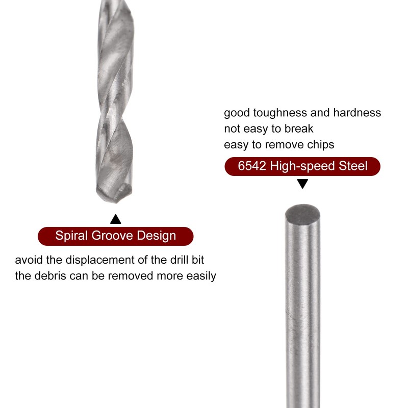 HARFINGTON 2pcs 6542 High-Speed Steel Twist Drill Bit, 1.5mm Drill