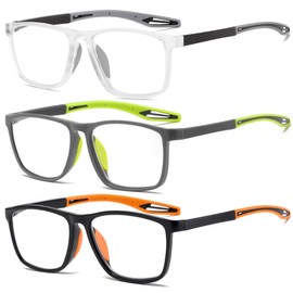 FSRTEP Reading Glasses for Men Sporty Design TR90 Blue Light Blocking Reader Comfortable and Flexible Lightweight +2.5