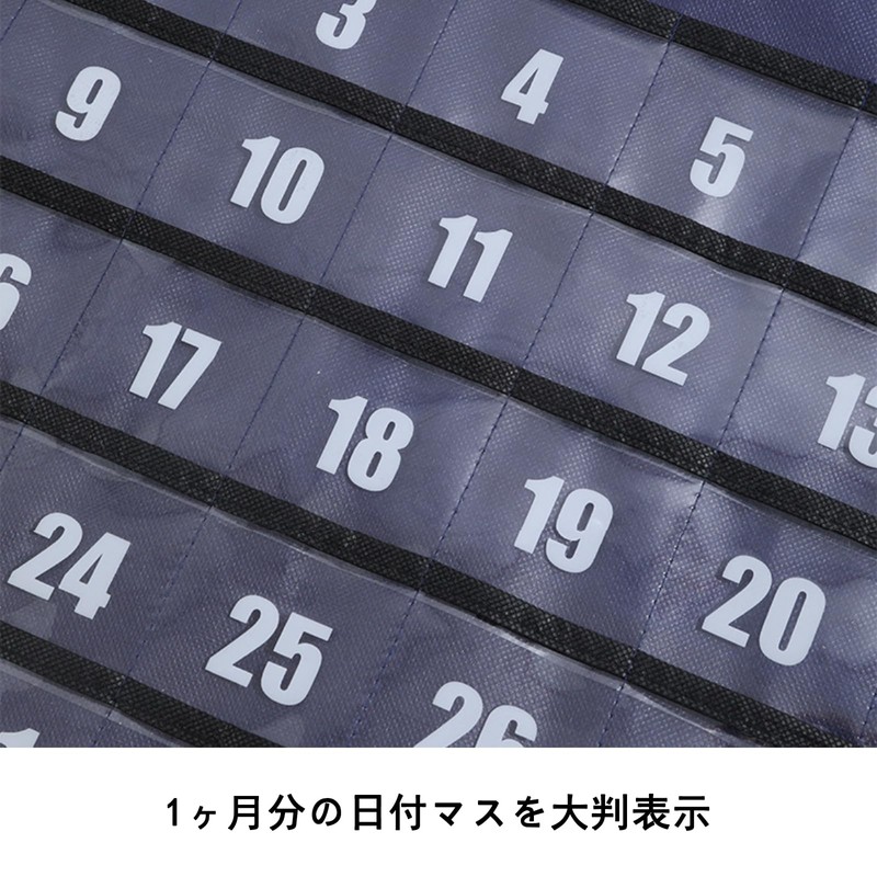 ​服薬カレンダー 1ヶ月タイプ 44×44cm 薬管理ポケット付き お薬カレンダー 高見透性PVC+不織布 ブルー 薬カレンダー ドラッグオーガナイザー 介護用品​