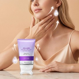 Collagen Retinol Gua Sha Cream, Neck Lifting Firming Moisturiser, Fine Line Care for Face Jawline Décolleté (1pcs)
