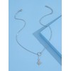 ALRNBY Silver Lariat Necklace for Women, Trendy Layered Y Necklace,
