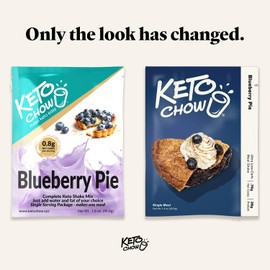 Keto Chow Blueberry Pie - Keto Meal Replacement Shake Powder - Nutritionally Complete - Low Carb - Delicious Easy Meal Substitute - Protein Rich & Dairy Free - Single Meal Serving