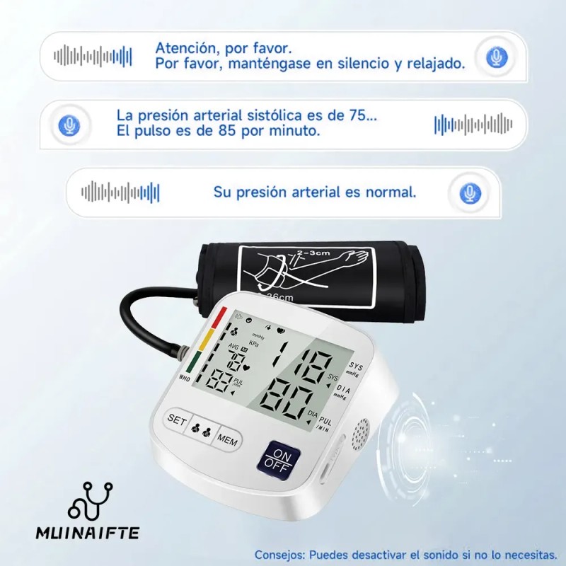 Bluemos Tensiómetro, Medidor Automático Digital De Presión A