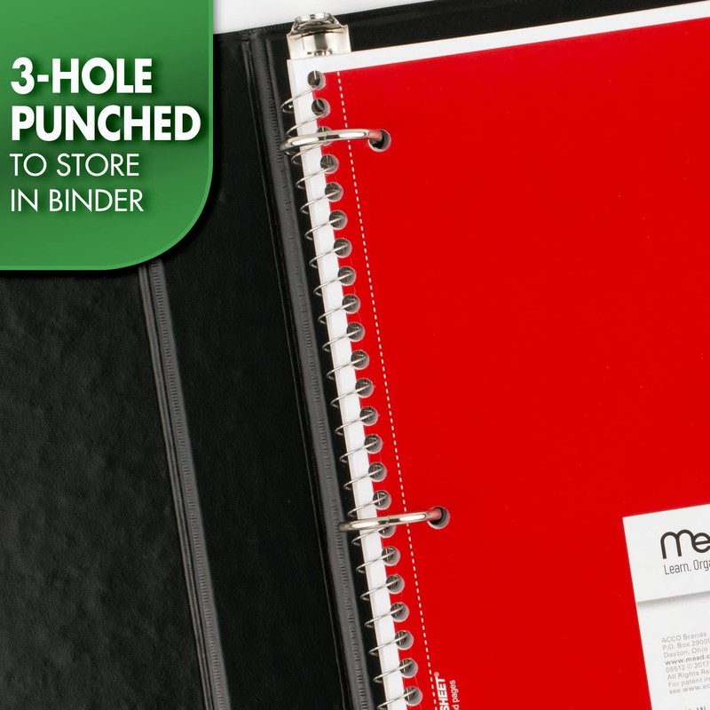 Mead Spiral Notebook, 1 Subject, Quad Ruled, 100 Sheets, Grid