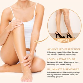 Leg Full Coverage Concealer, Leg Makeup For Veins Scars Tattoos, Waterproof Body Makeup With Moisturizing Formula, Long-Lasting Leg Foundation For Flawless Even Skin Tone