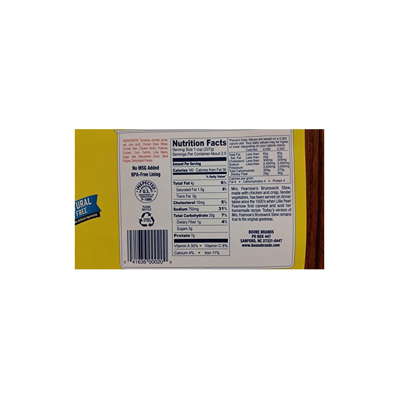 Mrs. Fearnow's Delicious Brunswick Stew with Chicken - 6 /