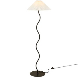 MAKLAINE Contemporary Wave Squiggle Floor Lamp in Black Finish