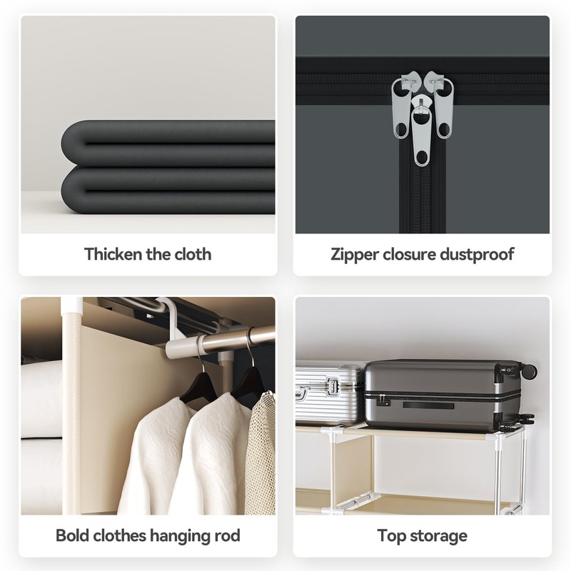 ArluKin Portable Wardrobe Closet Durable and Easy to Assemble Heavy