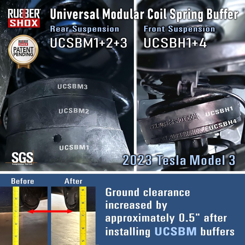 U.S. RubberShox UCSB Series Universal Front-Rear Automobile Coil Spring Buffer/Spacer