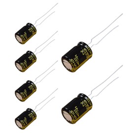 6 pcs Panasonic FM Series Electrolytic Capacitors - 25V 220uf 20% Low Impedance