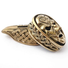 CooB Knife Finger Guard Bolster & Pommel for Custom Knife Knives Making Handle, Hand-Casted Metal Knife Supplier Accessories (Set Celtic Death Mask)