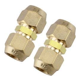 Timsec 2Packs AC Copper Pipe Extension Joint Connectors, 5/8-Inch Air Conditioning Pipe Coupling Adapters with Flare Nuts and Connectors, Free Welding, For Butt Copper Tube Diameter 5/8" (15.58mm)