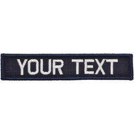 Customizable Text 1x5 Patch w/Hook Fastener– Patch (Navy Blue)