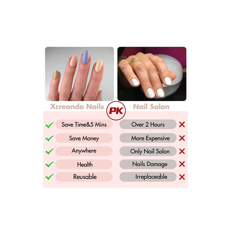 XCREANDO- Fórmula de gel de alta calidad: las uñas postizas