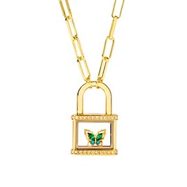 Origami Owl Gold Padlock Butterfly Living Locket Necklace with Crystals 20-22"