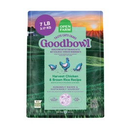 Open Farm Goodbowl, Protein Rich Dry Cat Food Made from Meticulously Sourced Simple Ingredients, Harvest Chicken & Brown Rice Recipe, 7lb Bag (112oz Bag)