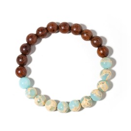 Lqdcyyat Bead Bracelets for Women Beaded Stretch Bracelets Elastic Friendship Bracelets Jewelry, One Size, Wood, no gemstone