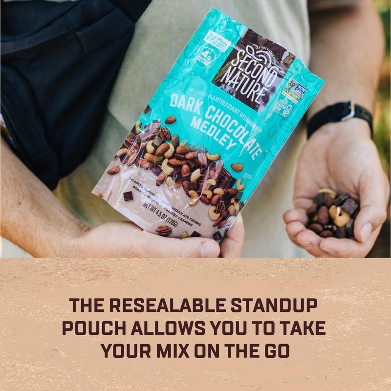 Second Nature Dark Chocolate Medley Trail Mix, 12 oz. Resealable