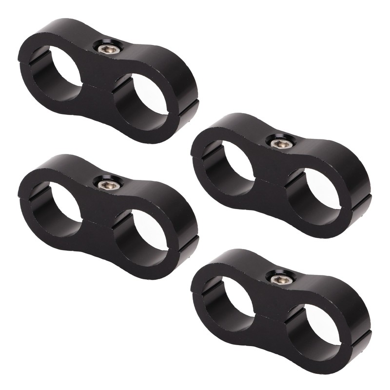 4 Pcs 8AN Hose Separator Clamp Fuel Line Mounting Clamp
