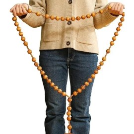 Giant Big Beads Rosario Natural Wood Jesus WOOD  Cross XL Large 37" Wall Rosary
