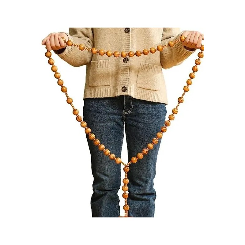 Giant Big Beads Rosario Natural Wood Jesus WOOD Cross XL