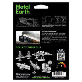 Metal Earth Steam Locomotive 3D Metal Model Kit Bundle with Tweezers Fascinations