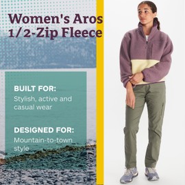MARMOT Women's Aros Fleece 1/2 Zip Jacket - Sherpa Jacket with Retro Style for Camping and Hiking in Fall and Winter, Hazy Purple/Wheat, X-Large