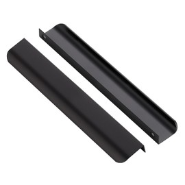 Ravinte 30 Pack Finger Pulls for Cabinets 204mm/8in Hole Center Tab Cabinet Handle Matte Black Finger Edge Pulls Concealed Handles for Kitchen Drawer Finger Cabinet Pulls 254mm/10in Length