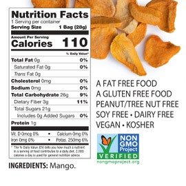 Brothers All Natural, Mango Freeze Dried Fruit Crisps, Gluten Free, Non-GMO, Nothing Added, 1 oz. Resealable Pouch (Pack of 8)