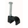 6mm Black Cable Wire Clips Clamps with Fixing Nail -
