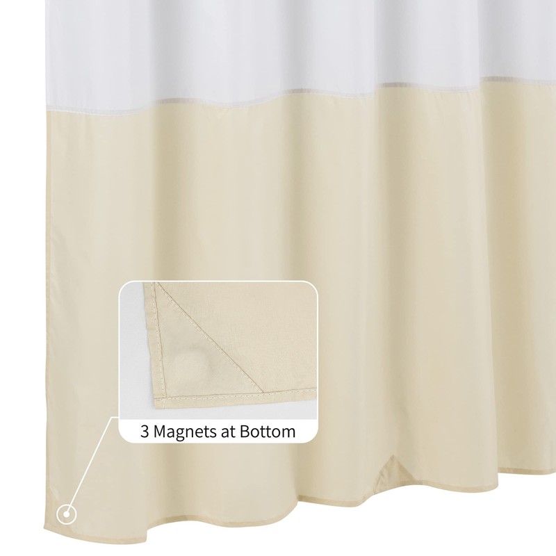 Alyvia Spring Waterproof Fabric Shower Curtain, Soft and Lightweight Fabric