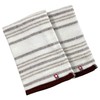 Imabari Tsurugi Border Face Towel, Brown, 12.6 x 29.5 inches